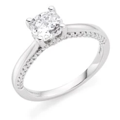 Royal Asscher Louise Platinum Diamond Royal Asscher Cushion Cut Solitaire Ring
