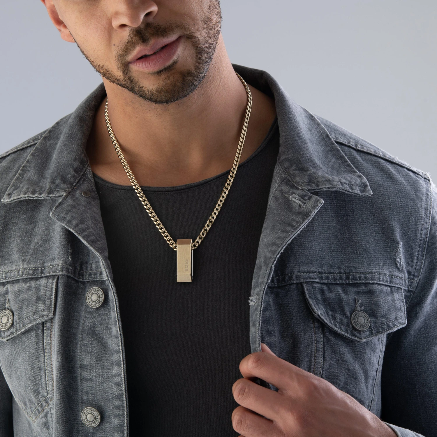 BOSS Yellow Gold Tone Men’s Pendant - Image 4