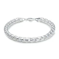 Silver Box Chain Men’s Bracelet