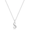 Silver Cubic Zirconia Initial S Pendant