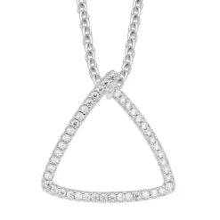 Silver Cubic Zirconia Triangle Pendant