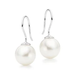 Silver Pearl Hook Drop Earrings
