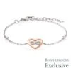 Silver Rose Gold Plated Cubic Zirconia Infinity Heart Bracelet