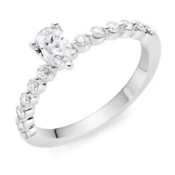 Starlit Platinum Diamond Pear Cut Ring