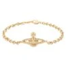 Vivienne Westwood Mini Bas Relief Gold Tone Crystal Bracelet