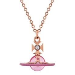 Vivienne Westwood Rose Gold Tone Cubic Zirconia Crystal Pendant